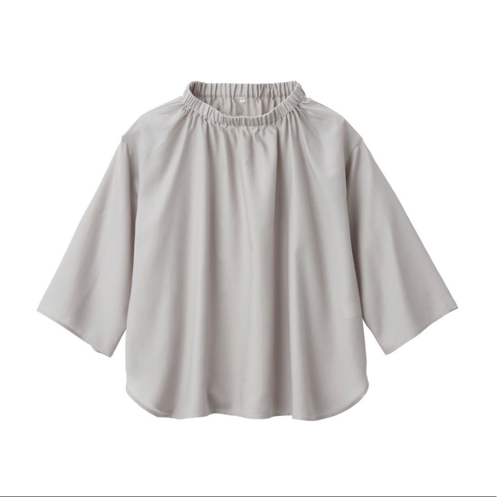 MUJI GATHERED NECK BLOUSE (M-L)